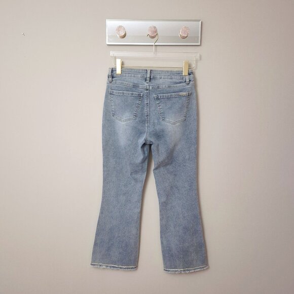 EUC Joseph Ribkoff light blue jeans with bejeweled pockets / hems, 6 - Picture 3 of 5